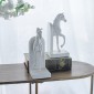 Artekko Bookends Βιβλιοστάτες Άλογα Ρητίνη Λευκό (12.7x9.4x26.9)cm Σετ/2