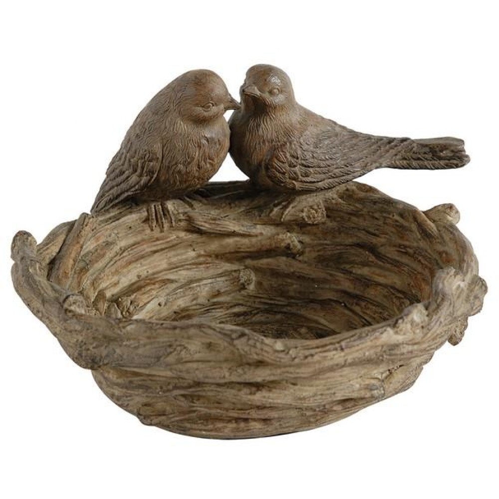 Artekko Bird Feeder Διακοσμητικό Μπολ Ρητίνη Καφέ (22.9x19.1x12.7)cm