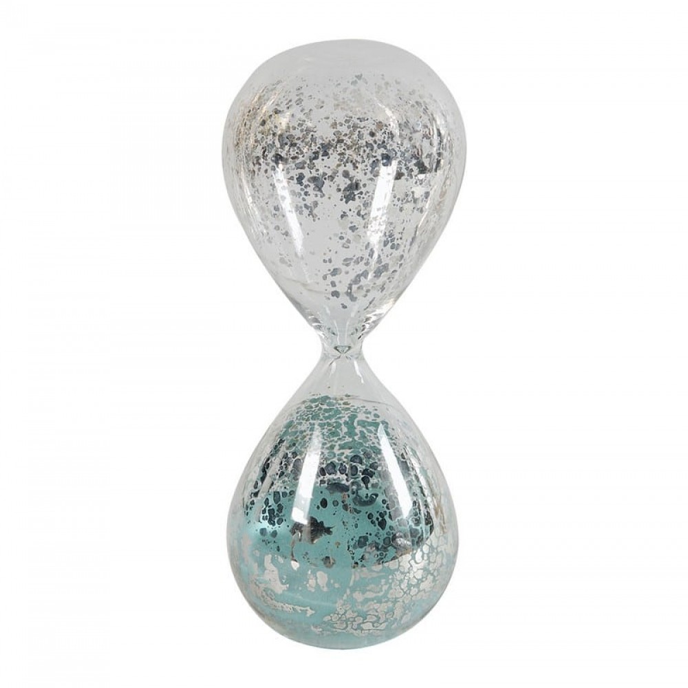 Artekko Hourglass Γυάλινη Διακοσμητική Κλεψύδρα με Γαλάζια Άμμο (8x8x20.5)cm