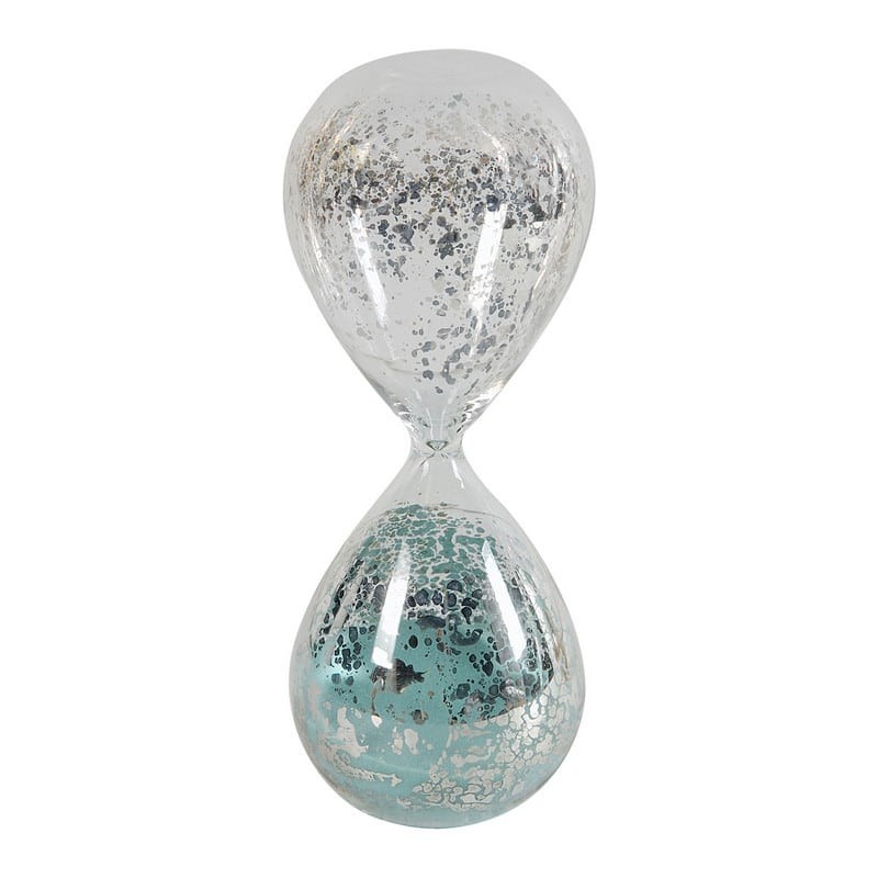 Artekko Hourglass Γυάλινη Διακοσμητική Κλεψύδρα με Γαλάζια Άμμο (8x8x20.5)cm
