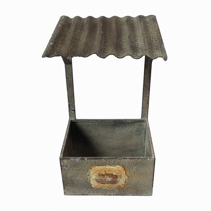 Artekko Planter Γκρι Μεταλλικό Διακοσμητικό Κασπό (23x16x42)cm