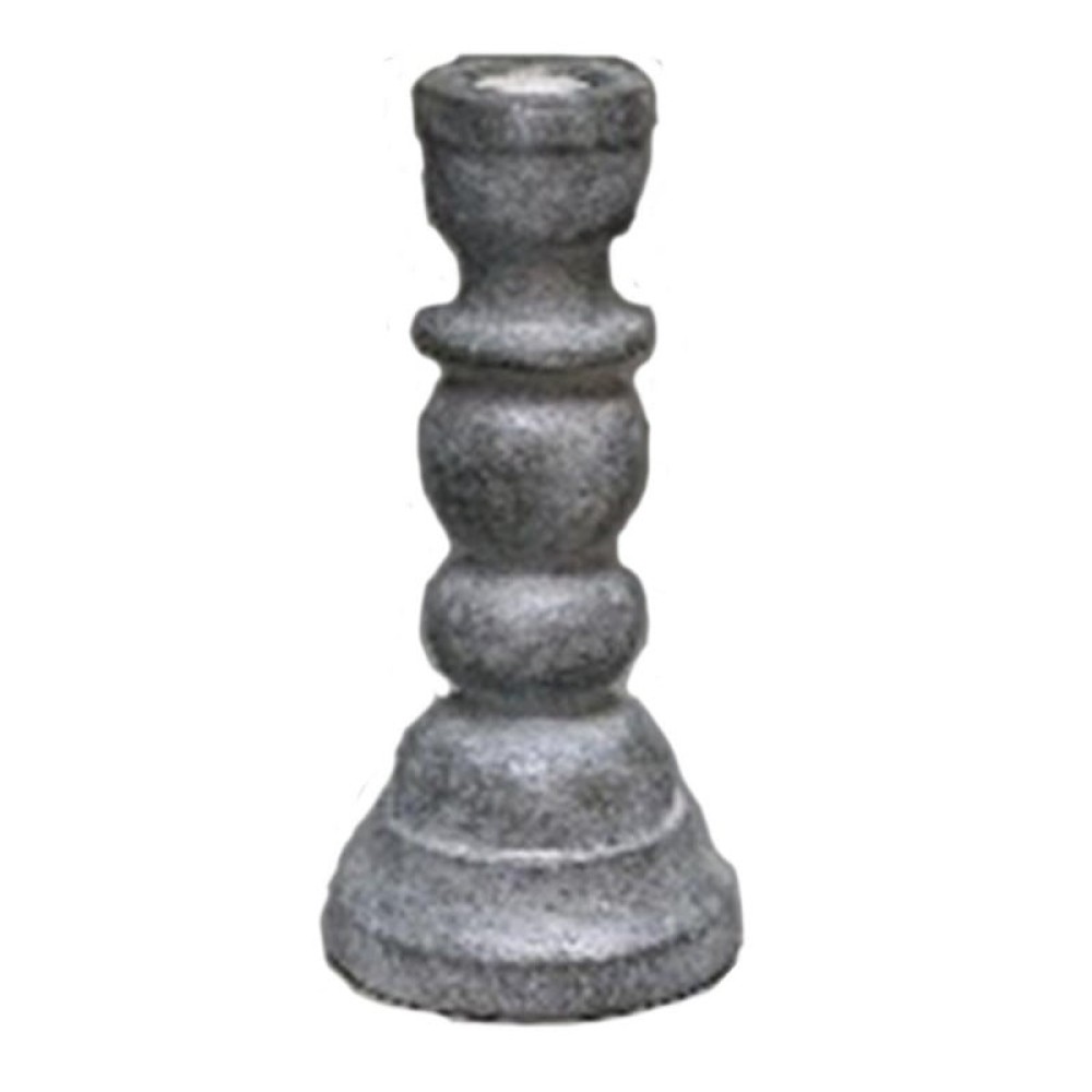 Artekko Cement Γκρι Πέτρινο Κηροπήγιο (14x14x29)cm