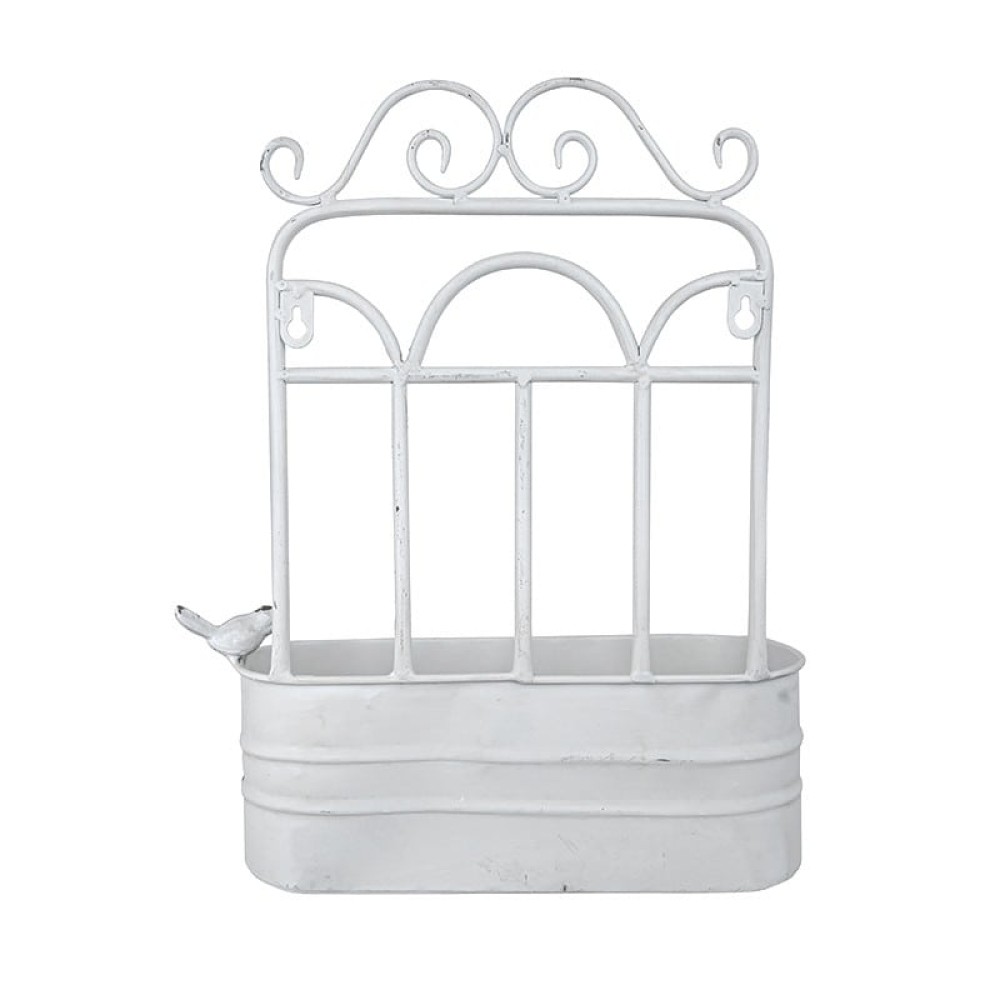 Artekko Planter Μεταλλικό Κασπό Τοίχου σε Λευκή Πατίνα (31x11x39)cm