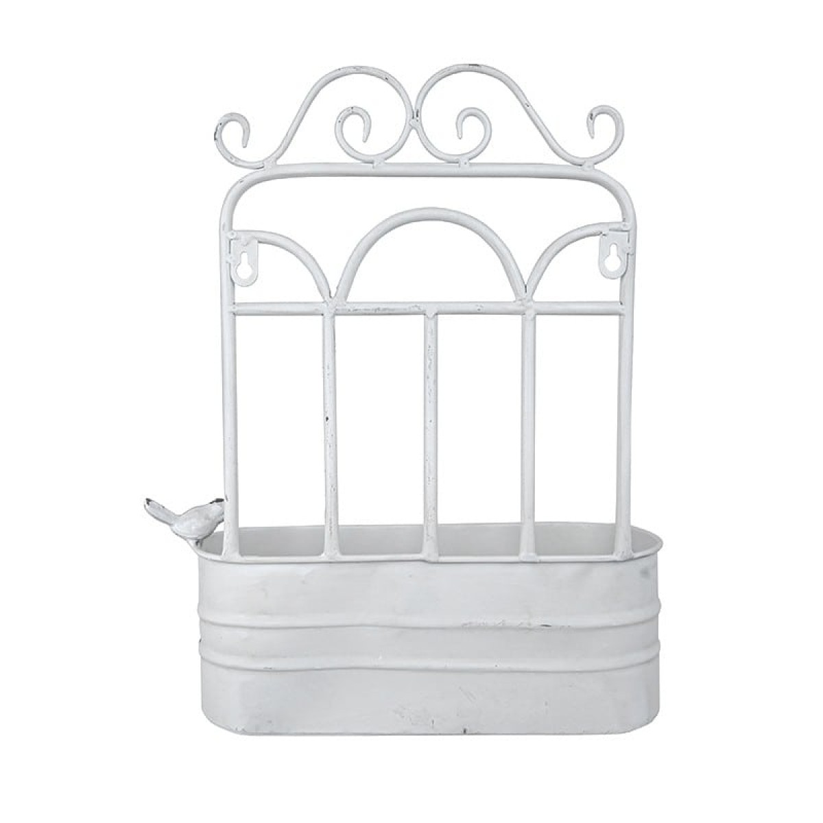 Artekko Planter Μεταλλικό Κασπό Τοίχου σε Λευκή Πατίνα (31x11x39)cm