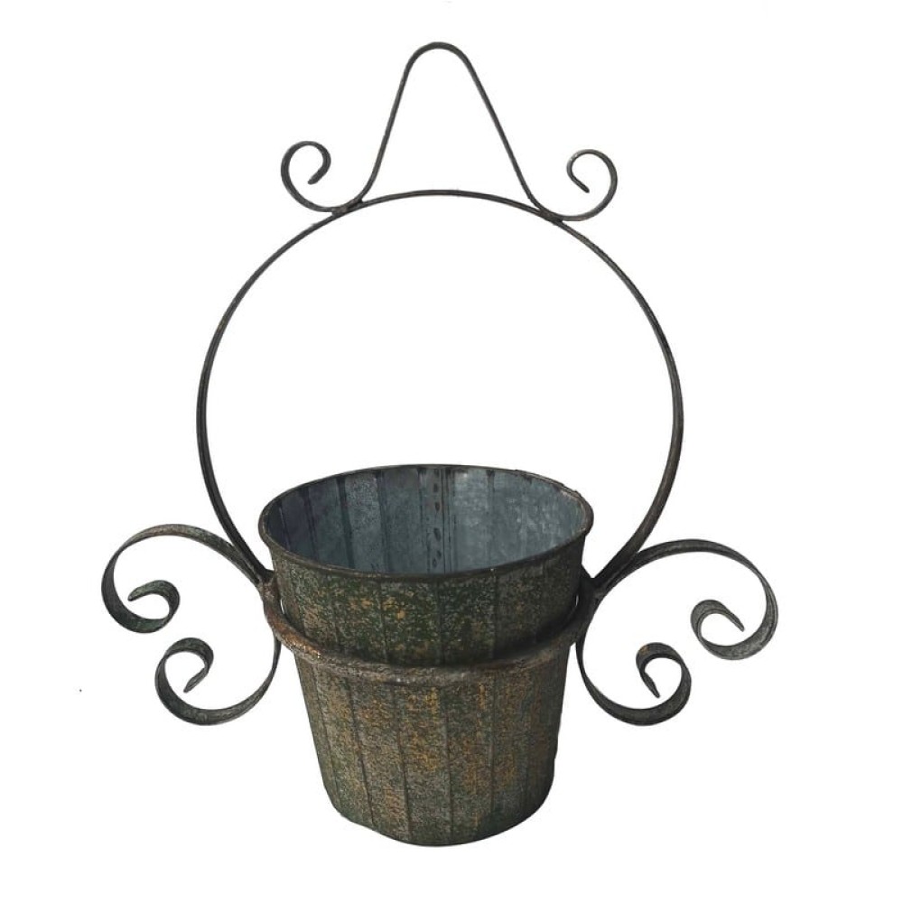 Artekko Planter Πράσινο Μεταλλικό Κρεμαστό Κασπώ (32x16x36)cm