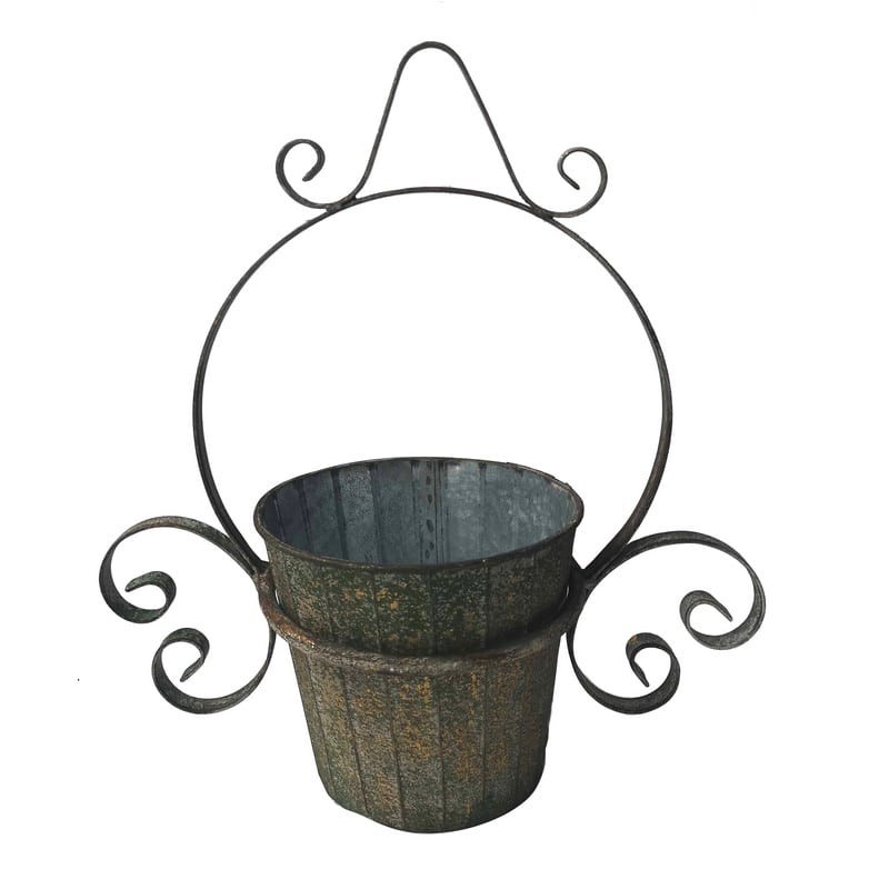 Artekko Planter Πράσινο Μεταλλικό Κρεμαστό Κασπώ (32x16x36)cm