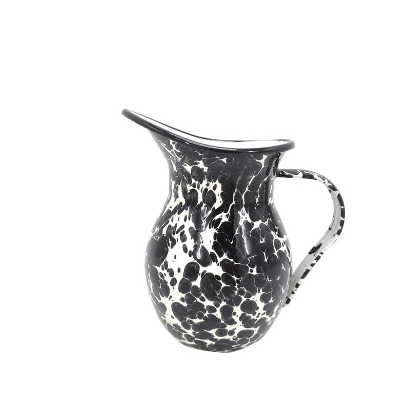 Artekko Enamel Ασπρόμαυρη Μεταλλική Κανάτα (20x12x19)cm