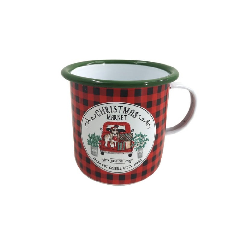 Artekko Xmas Mug Κόκκινη Μεταλλική Κούπα (14x11x10)cm