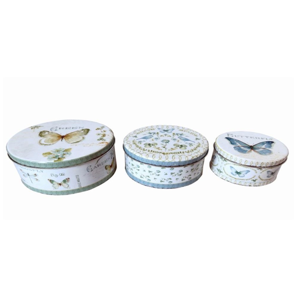 Artekko Box Κουτιά Τσίγκινα Πολύχρωμα Σετ/3 (20x20x10)cm