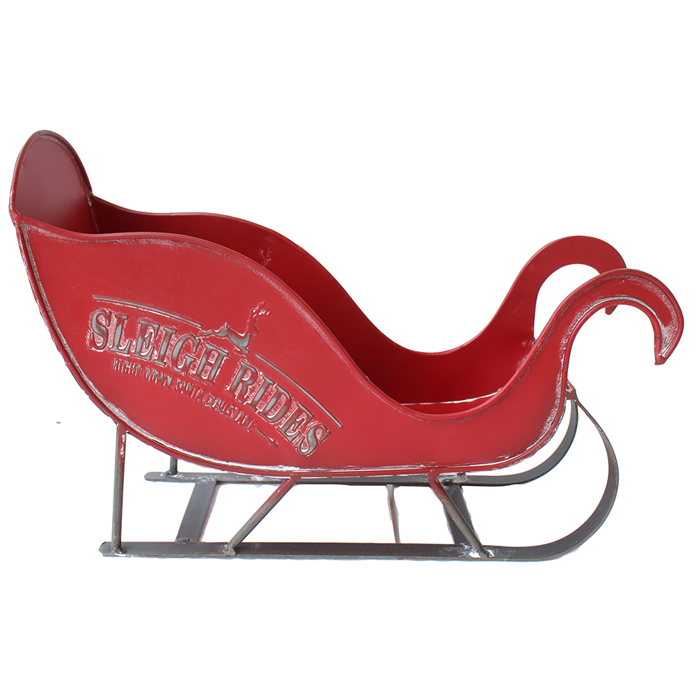 Artekko Xmas Κόκκινο Μεταλλικό Διακοσμητικό Έλκηθρο (37x11x26)cm