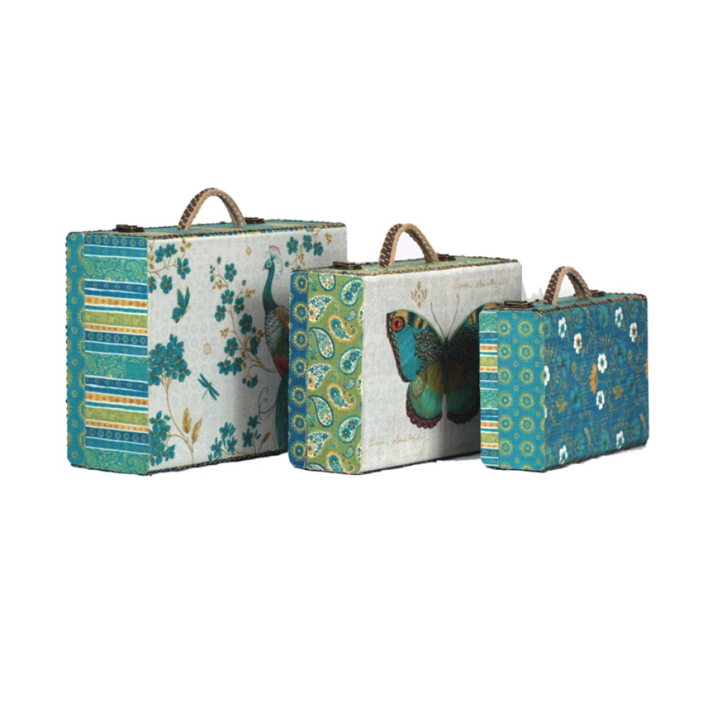Artekko Suitcases Πολύχρωμες Ξύλινες Βαλίτσες (49x38x19)cm (43x32x15)cm (37x26x11)cm 3pcs