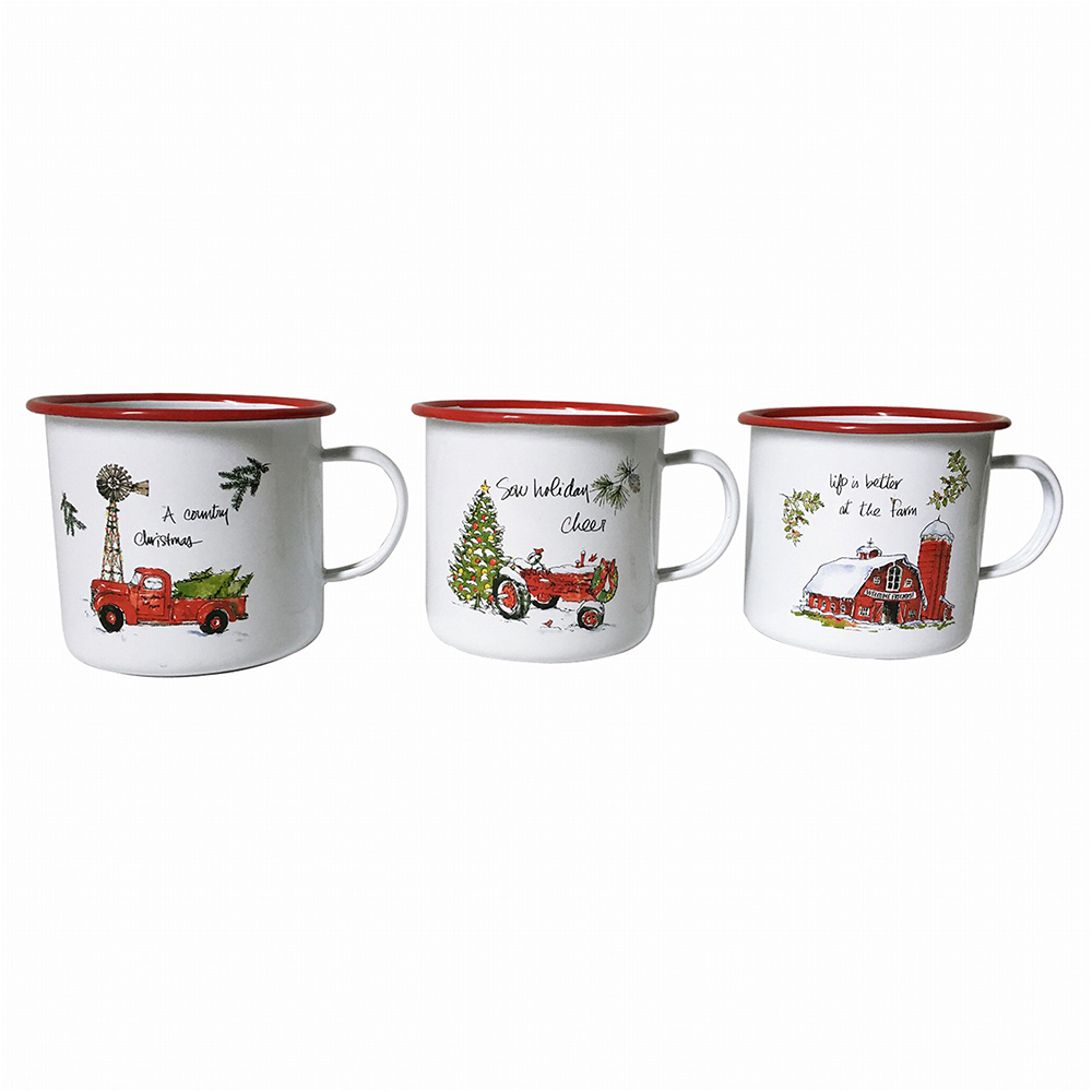 Artekko Xmas Mug Μεταλλικές Χρισουγεννιάτικες Κούπες (14x11x10)cm 3pcs