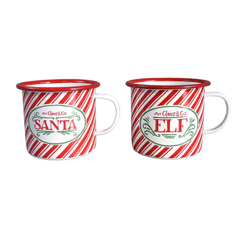Artekko Xmas Mug Μεταλλικές Χριστουγεννιάτικες Κούπες (14x11x10)cm 2pcs