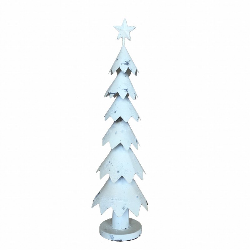 Artekko Xmas Μεταλλικό Διακοσμητικό Δέντρο σε Λευκή Πατίνα (12x12x40)cm