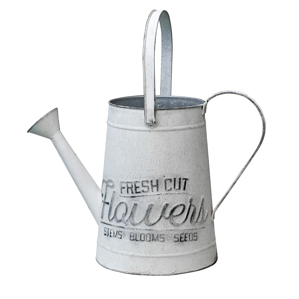 Artekko Watering Can Μεταλλικό Διακοσμητικό Ποτιστήρι σε Λευκή Πατίνα (38x20x40)cm