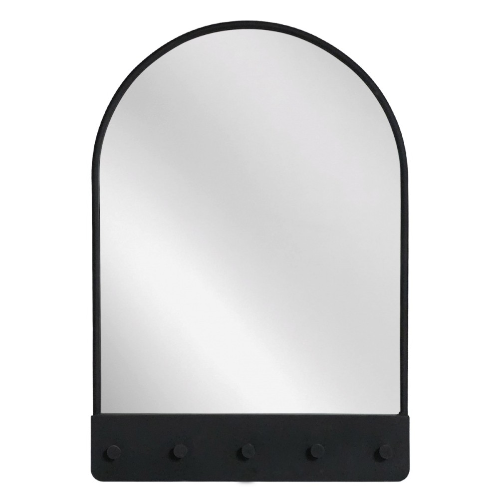 Artekko Mirror Μαύρος Μεταλλικός Καθρέπτης Τοίχου με Κρεμάστρα (61x5x87)cm