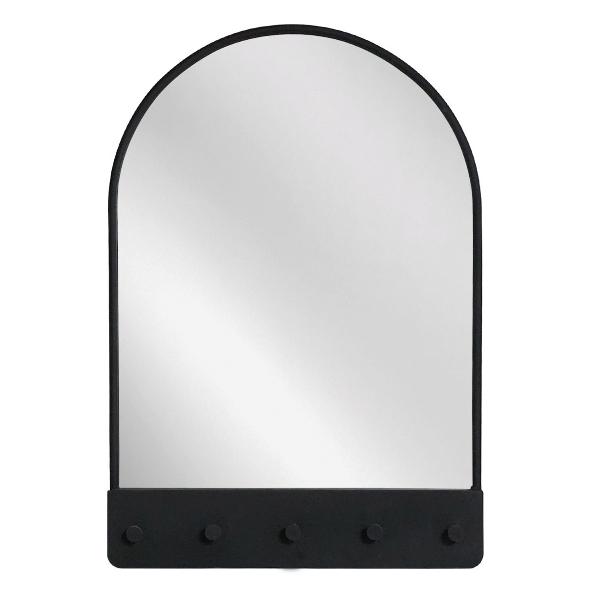 Artekko Mirror Μαύρος Μεταλλικός Καθρέπτης Τοίχου με Κρεμάστρα (61x5x87)cm