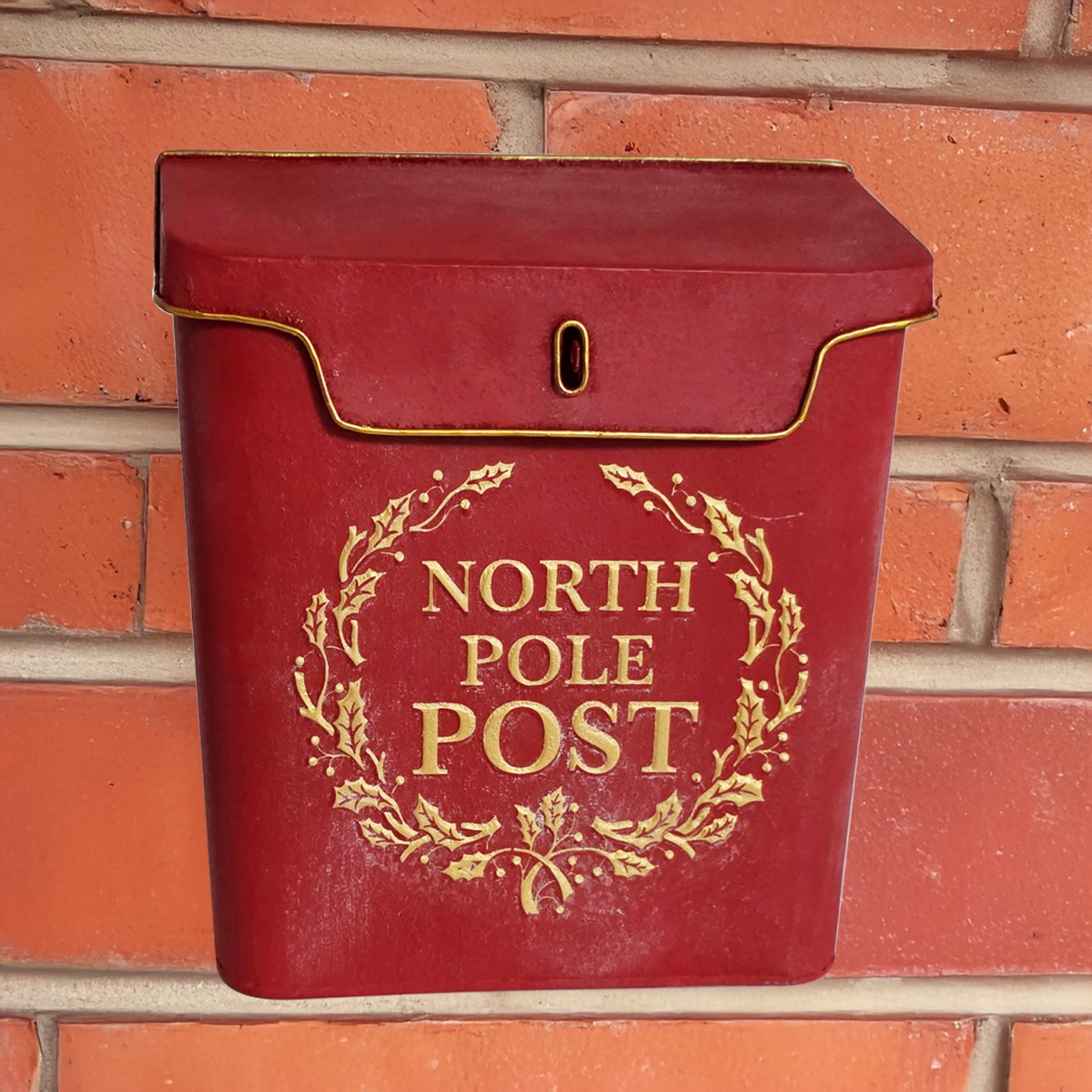 Artekko Xmas Mailbox Κόκκινο Μεταλλικό Γραμματοκιβώτιο (27x10x30)cm