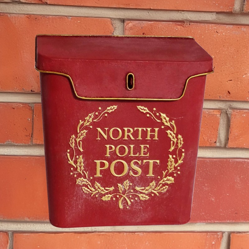 Artekko Xmas Mailbox Κόκκινο Μεταλλικό Γραμματοκιβώτιο (27x10x30)cm