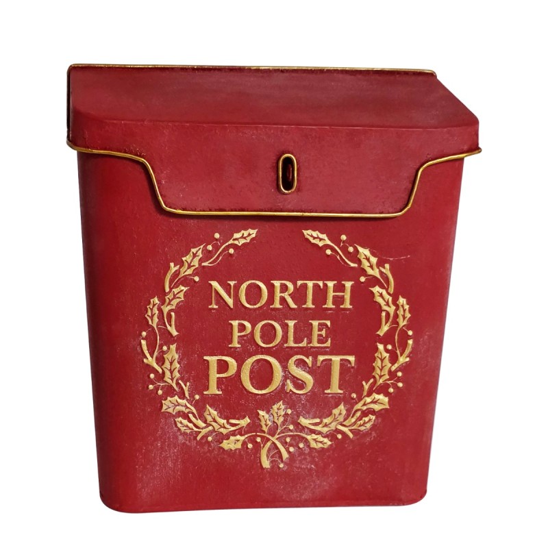 Artekko Xmas Mailbox Κόκκινο Μεταλλικό Γραμματοκιβώτιο (27x10x30)cm