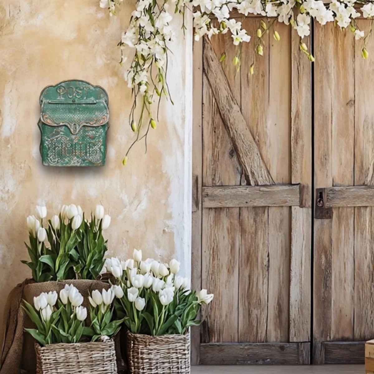 Artekko Mailbox Πράσινο Μεταλλικό Γραμματοκιβώτιο (31x12x28)cm