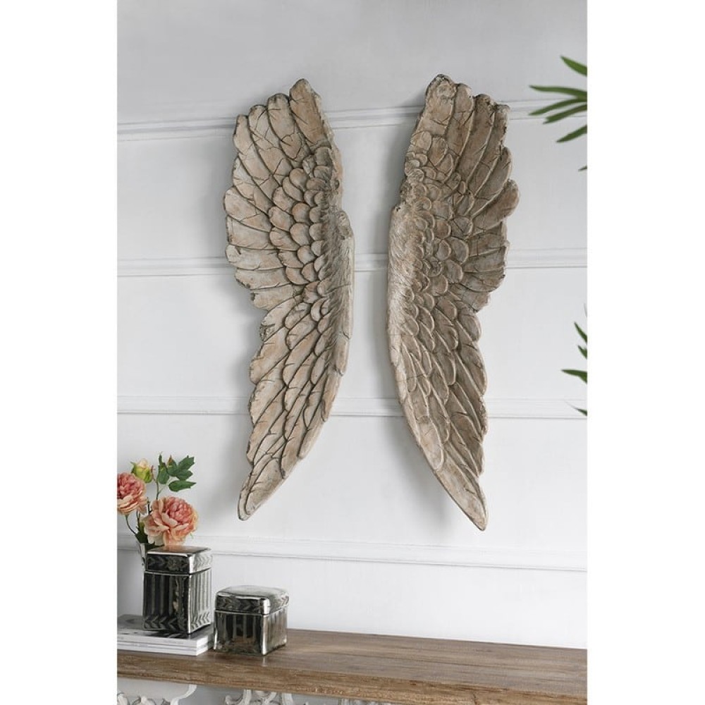 Artekko Angel Wings Μπεζ Διακοσμητικά Φτερά Τοίχου από Μαγνήσιο (29.2x7.6x104)cm 2pcs