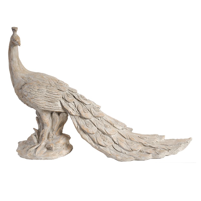 Artekko Peacock Διακοσμητικό Παγώνι από Μαγνήσιο Μπεζ (76.2x27.9x55.9)cm