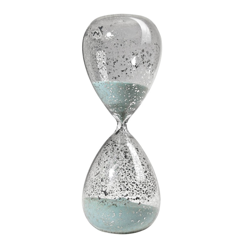 Artekko Hourglass Γυάλινη Διακοσμητική Κλεψύδρα με Γαλάζια Άμμο (9x9x25.4)cm