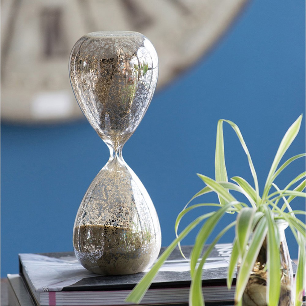 Artekko Hourglass Γυάλινη Διακοσμητική Κλεψύδρα με Μπεζ Άμμο (9x9x25.4)cm