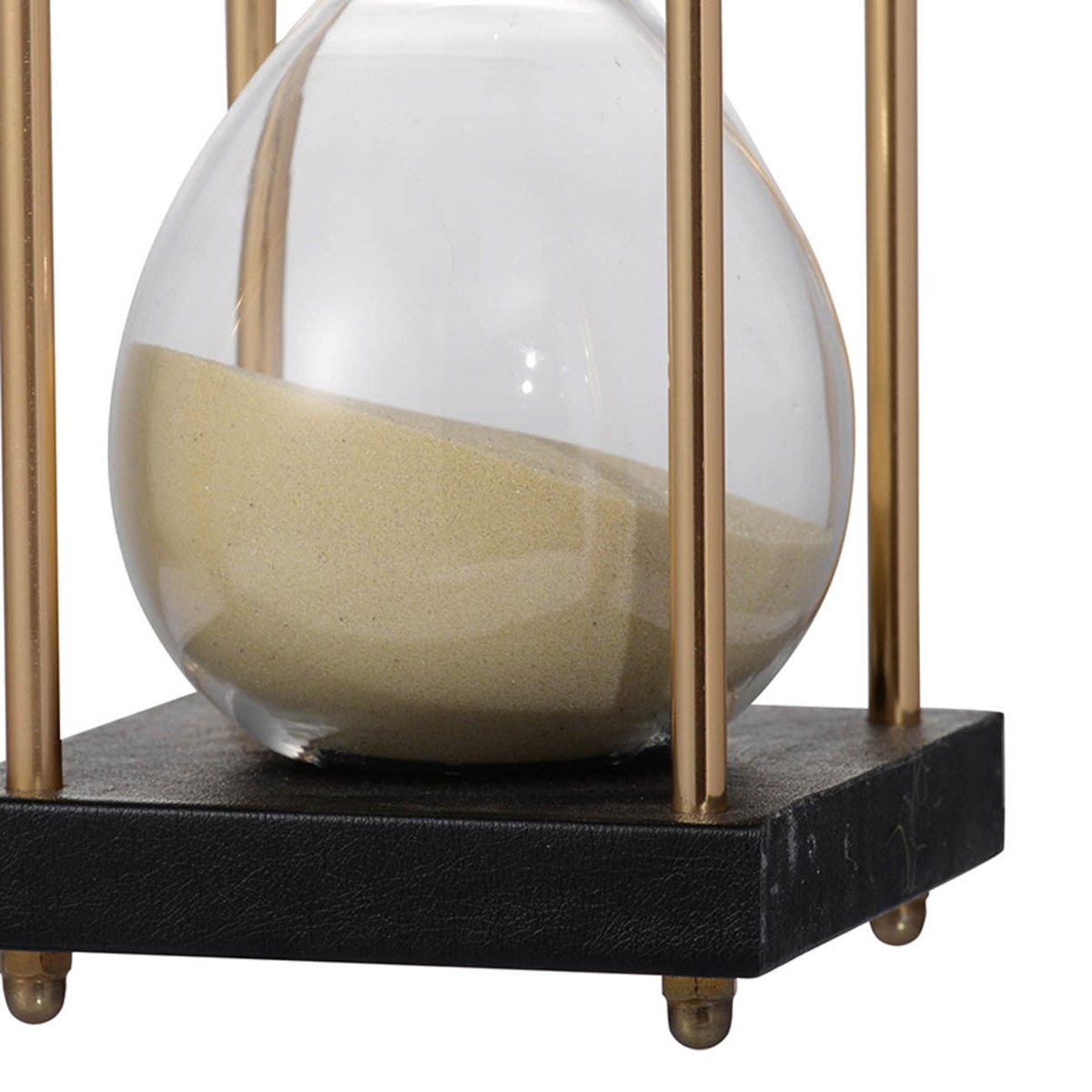 Artekko Hourglass Γυάλινη Διακοσμητική Κλεψύδρα σε Βάση με Μπεζ Άμμο (8.5x8.5x19.5)cm