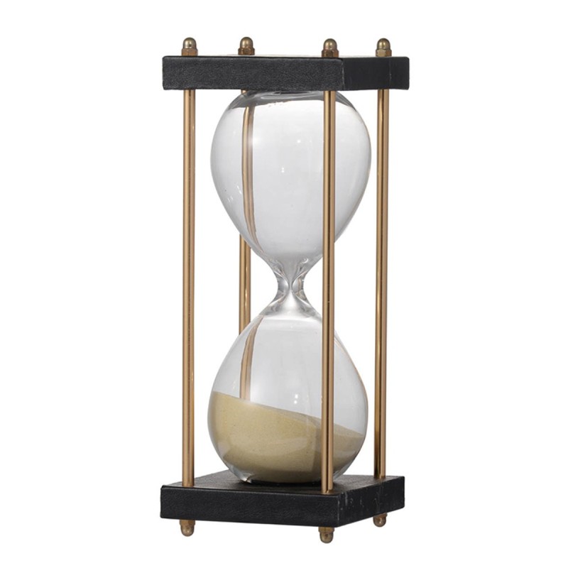 Artekko Hourglass Γυάλινη Διακοσμητική Κλεψύδρα σε Βάση με Μπεζ Άμμο (8.5x8.5x19.5)cm