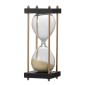 Artekko Hourglass Γυάλινη Διακοσμητική Κλεψύδρα σε Βάση με Μπεζ Άμμο (8.5x8.5x19.5)cm