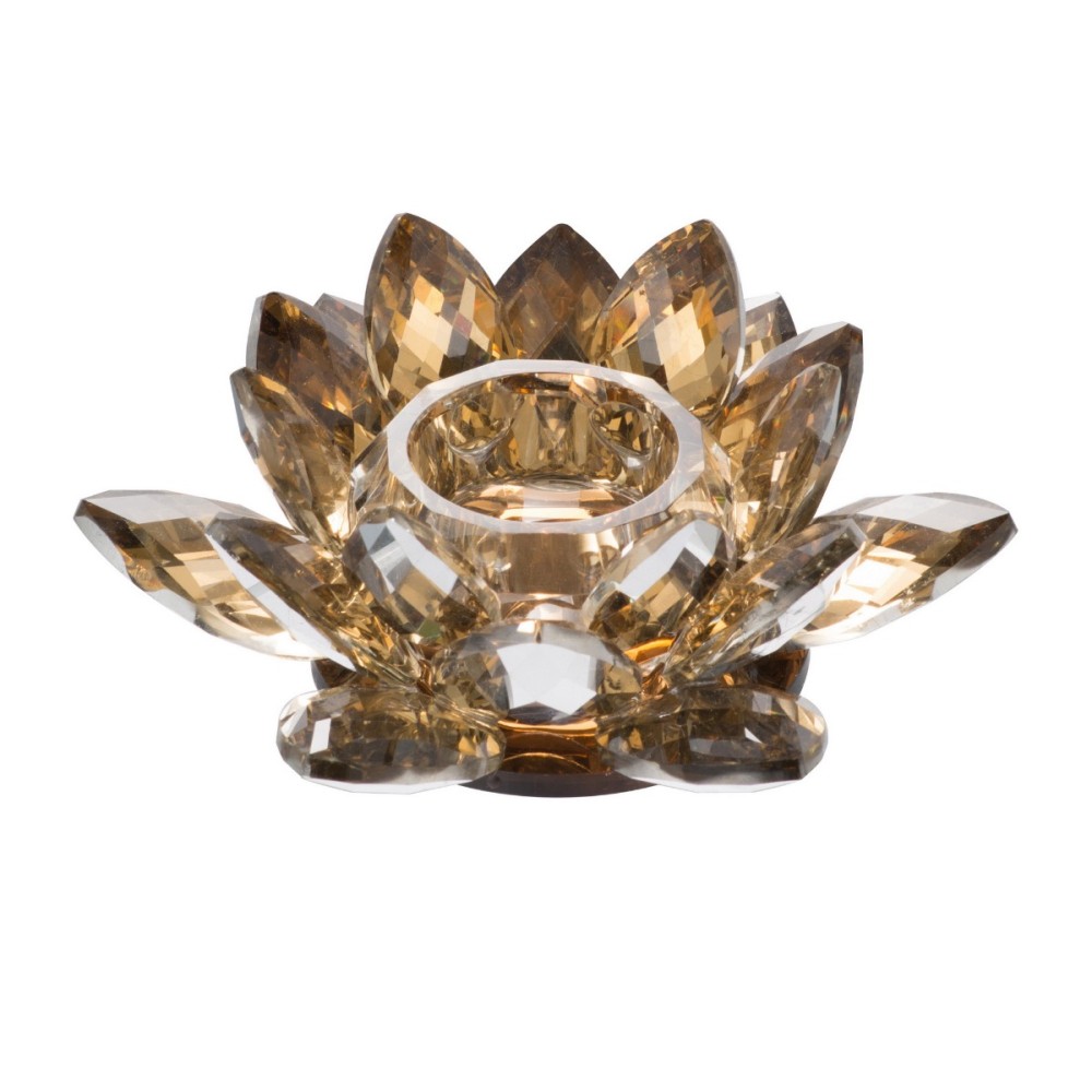 Artekko Lotus Διακοσμητικό Κηροπήγιο για Ρεσώ Γυάλινο Μελί (20x20x8.5)cm