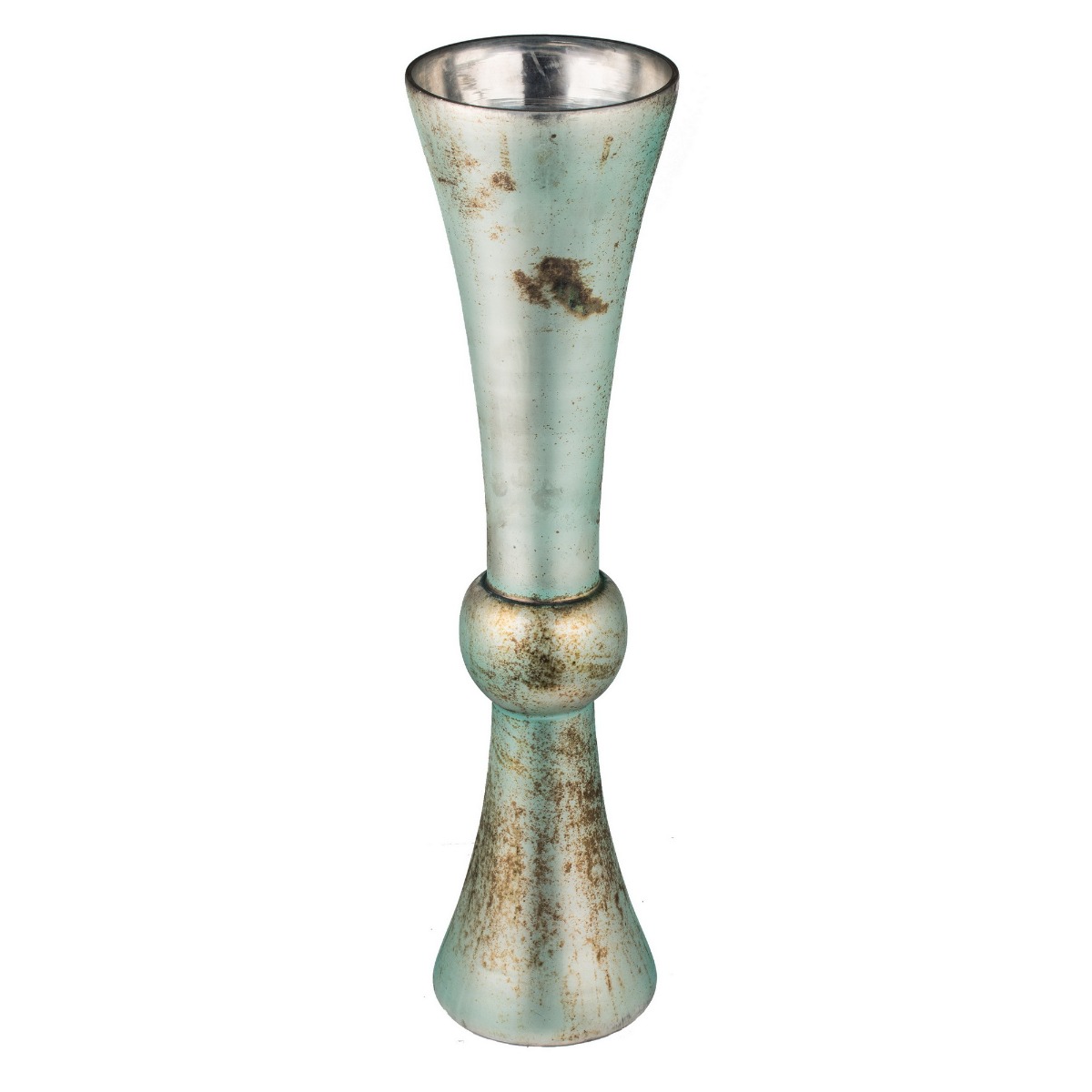 Artekko Emerald Πράσινο Γυάλινο Διακοσμητικό Βάζο (17x17x68.6)cm