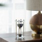 Artekko Hourglass Κλεψύδρα Διακοσμητική Γυαλί Κρύσταλλο Μαύρο Χρυσό (7.6x7.6x20.5)cm