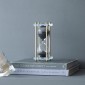 Artekko Hourglass Κλεψύδρα Διακοσμητική Γυαλί Κρύσταλλο Μαύρο Χρυσό (7.6x7.6x20.5)cm