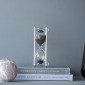 Artekko Hourglass Κλεψύδρα Διακοσμητική Γυαλί Κρύσταλλο Μαύρο Χρυσό (7.6x7.6x20.5)cm
