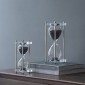Artekko Hourglass Κλεψύδρα Διακοσμητική Γυαλί Κρύσταλλο Μαύρο Χρυσό (7.6x7.6x20.5)cm