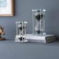 Artekko Hourglass Κλεψύδρα Διακοσμητική Γυαλί Κρύσταλλο Μαύρο Χρυσό (7.6x7.6x20.5)cm