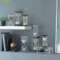Artekko Hourglass Κλεψύδρα Διακοσμητική Γυαλί Κρύσταλλο Μαύρο Χρυσό (7.6x7.6x20.5)cm