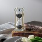 Artekko Hourglass Κλεψύδρα Διακοσμητική Γυαλί Κρύσταλλο Μαύρο Χρυσό (7.6x7.6x20.5)cm