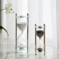 Artekko Hourglass Κλεψύδρα Διακοσμητική Γυαλί Κρύσταλλο Μαύρο Χρυσό (7.6x7.6x20.5)cm