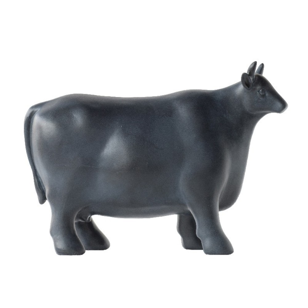 Artekko Cattle Μαύρη Επιτραπέζια Διακοσμητική Αγελάδα Ρητίνης (31x11.5x22)cm