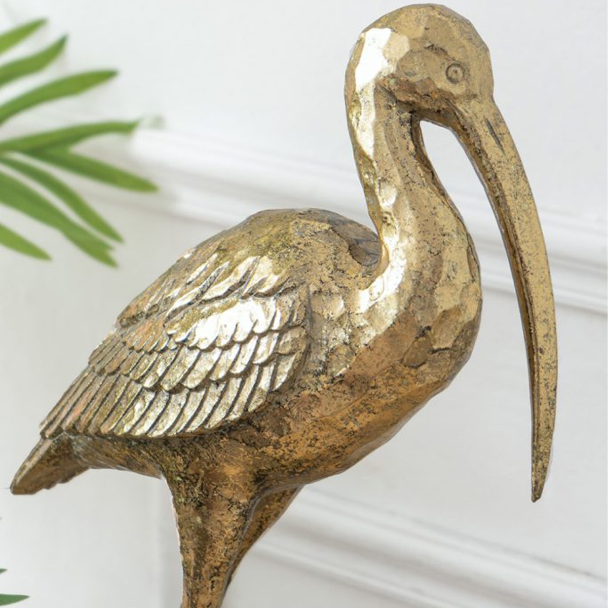 Artekko Animal Χρυσός Διακοσμητικός Γερανός Ρητίνης (25.5x40.5x9.5)cm