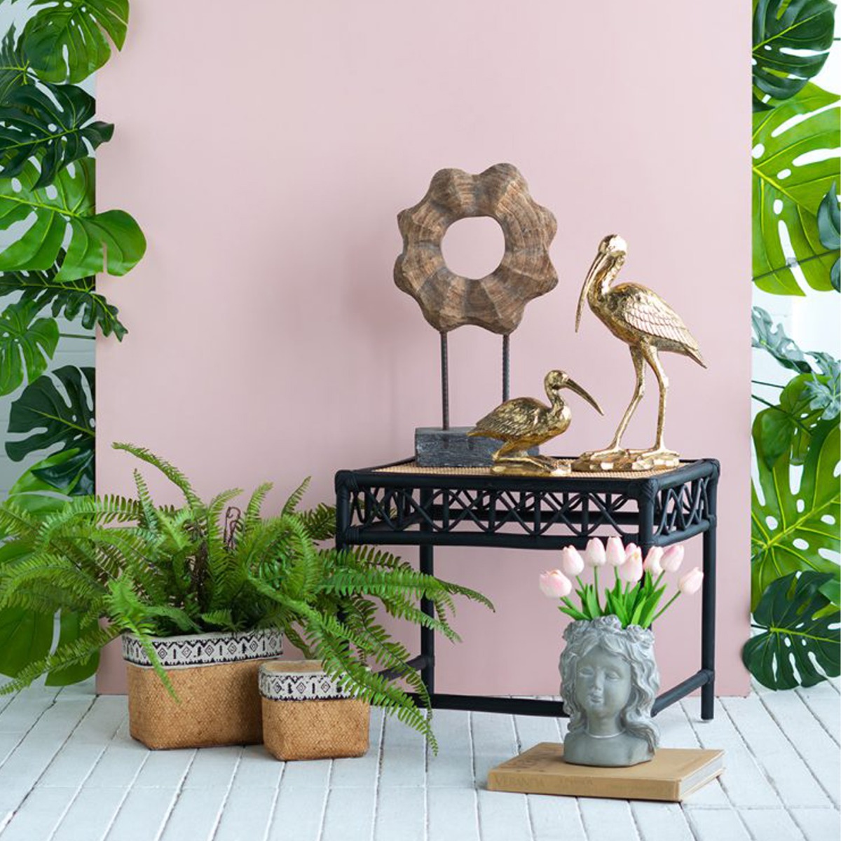 Artekko Animal Χρυσός Διακοσμητικός Γερανός Ρητίνης (25.5x40.5x9.5)cm