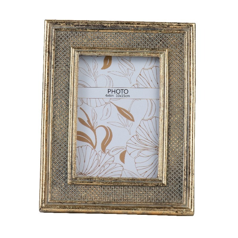Artekko Frame Χρυσή Κορνίζα Ρητίνης για Φωτογραφία 4'Χ6' (16.5x21.5x2)cm