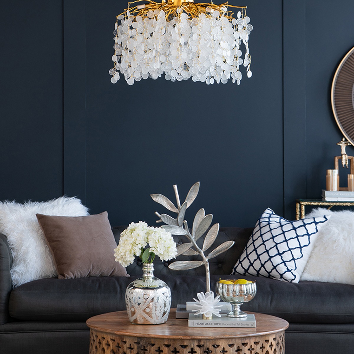 Artekko Branch Ασημί Μεταλλικά Επιτραπέζια Διακοσμητικά σε Μαρμάρινη Βάση (46x20x72)cm (36x14x58)cm 2pcs