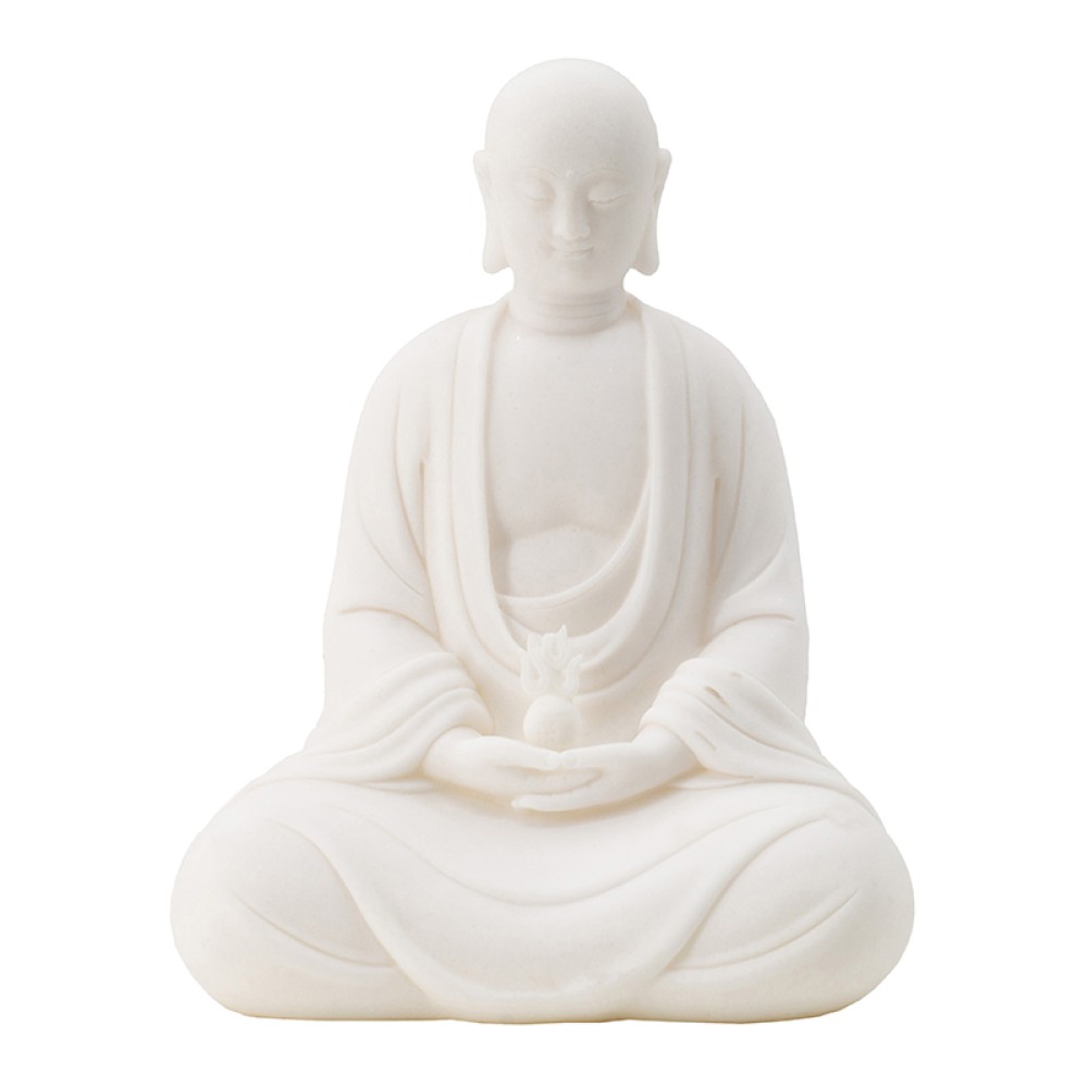 Artekko Buddha Διακοσμητικό Άγαλμα Βούδας Ρητίνη Λευκό (18x13x23)cm