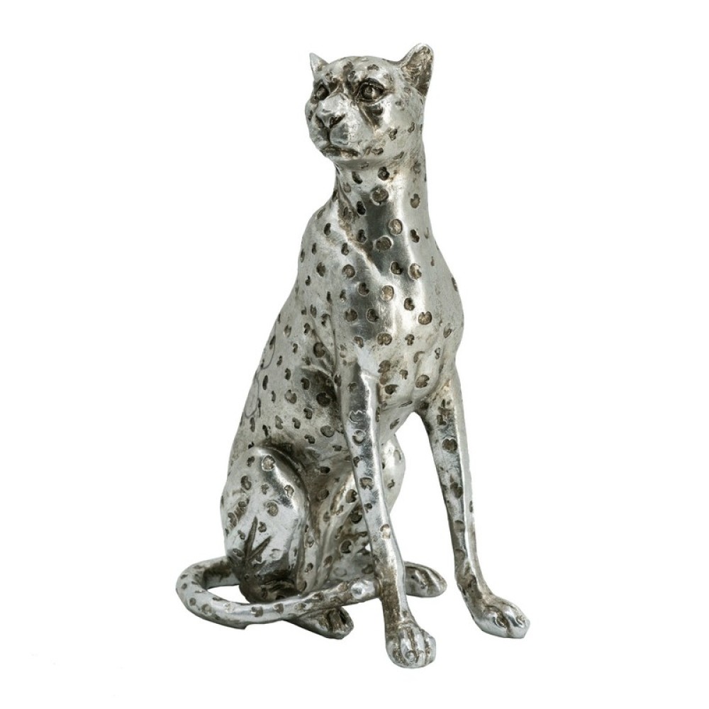 Artekko Animal Διακοσμητικό τζάγκουαρ μεταλλικό silver