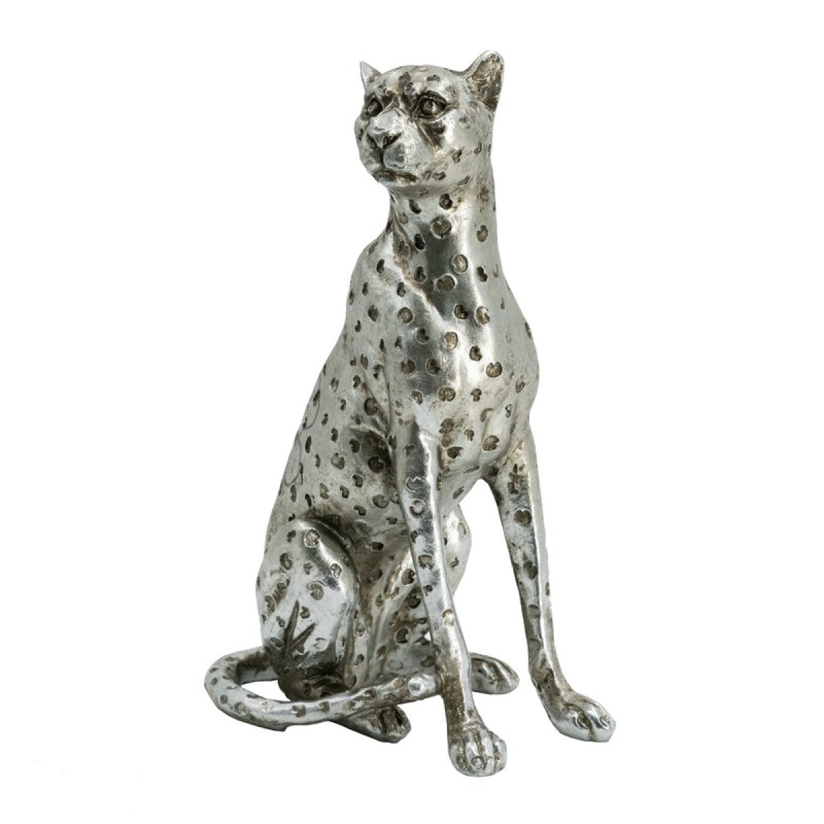 Artekko Animal Διακοσμητικό τζάγκουαρ μεταλλικό silver
